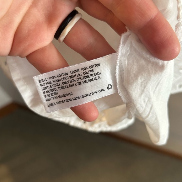 NWT a new day puff sleeve eyelet white blouse - Picture 9 of 10